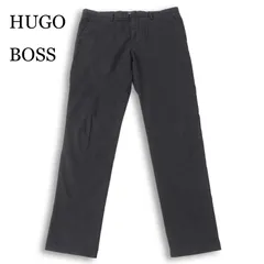 HUGO BOSS ヒューゴボス 通年★ ストレッチ トラウザー チノ パンツ 大きいサイズ Sz.52 メンズ 黒のサムネイル