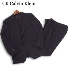 CK Calvin Klein カルバンクライン 通年 背抜き★ シャドーストライプ セットアップ スーツ Sz.38 メンズ 紺 ビジネス