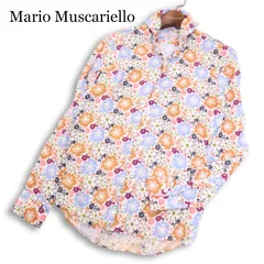 【美品 イタリア製】Mario Muscariello マリオムスカリエッロ 春夏 麻100%★ 長袖 花柄 総柄 リネン シャツ Sz.XS メンズのサムネイル