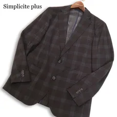 美品 23SS★Simplicite plus シンプリシテェ プリュス 春夏★ エアホール イージーケア タータン ジャケット Sz.M メンズのサムネイル