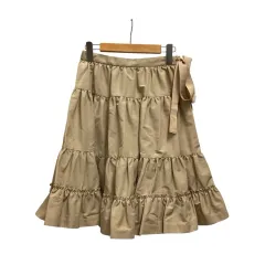 ビリティス ディ セッタン Bilitis dix-sept ans フレアスカート ひざ丈 無地 リボン 2912-307 36 茶 ブラウンのサムネイル