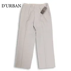 【新品 未使用】 D'URBAN ダーバン MODULAR 春夏 リネン混★ 千鳥柄 タック スラックス パンツ Sz.82　メンズのサムネイル