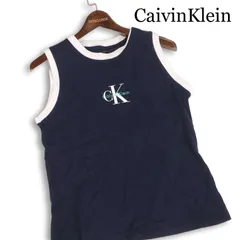 25SS★ Calvin klein Jeans カルバンクライン 【SL CK LOGO MUSCLE TEE】 春夏 ロゴ タンクトップ Sz.M　レディース 紺