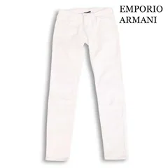 EMPORIO ARMANI エンポリオ アルマーニ 通年★ スキニー ストレッチ ホワイト デニム パンツ ジーンズ Sz.28 レディース 白のサムネイル