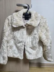 アイボリー ファー ジャケット ショート コート