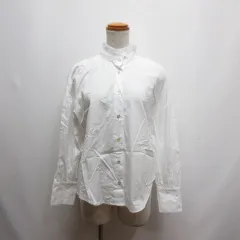 ザラ ZARA スタンドカラー 長袖 シャツ ブラウス XS 白 ホワイト 襟プリーツ コットン