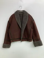 MACPHEE マカフィー ブルゾン 36 ブラウン ボア コットン 無地 ショート丈 フードなし ボタン留め