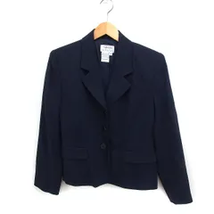 タルボット TALBOTS PETITES テーラード ジャケット シングル 無地 ウール 8 ネイビー 紺 /FT1のサムネイル