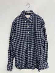 無印良品 ムジルシリョウヒン シャツ/ブラウス M ネイビー コットン チェック柄 ミドル丈 長袖 ボタンダウン レギュラーカラー