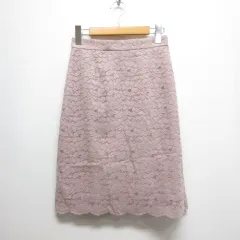 プロポーション ボディドレッシング PROPORTION BODY DRESSING 美品 総レース スカート 2 スモーキーピンク 後ろスリット 裏地付き