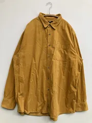 UNIQLO ユニクロ シャツ/ブラウス 3XL イエロー コットン コーデュロイ 無地 ミドル丈 長袖 レギュラーカラー