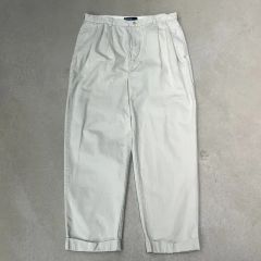 90s RalphLaurenヴィンテージポロチノ ツータックワイド白チノパン