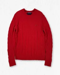 Tommy Hilfiger トミーヒルフィガー ケーブル ニット レッド