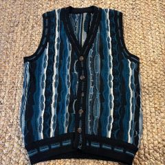 Crocodile 総柄 前開き ニットベスト マルチカラー L相当 - メルカリ