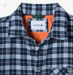新品タグ】LACOSTEラコステ ウールブレンドフランネルチェックシャツ L 