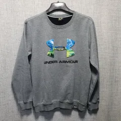 UNDER ARMOUR アンダーアーマー グレー 起毛 ロゴ スウェット Tシャツ XL