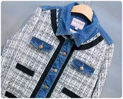 GUESS 22FW デニム ミックス ツイード ジャケット (レディース Sサイズ/80)のサムネイル