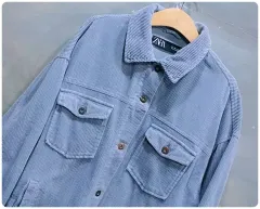 ZARA ザラ ルーズフィット コーデュロイ トラッカー ジャケット (レディース L)
