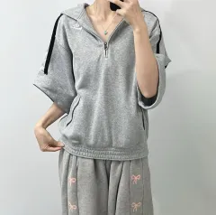 ナイキ グレー 半袖 ハーフジップ XL