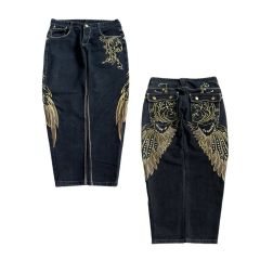 Minga London クロス刺繍 バギージーンズ - メルカリ