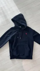 アミ スモール ハート WHO フードTシャツ ネイビーのサムネイル
