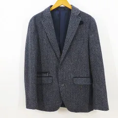 ジョセフアブード JOSEPH ABBOUD 長袖 テーラード シングル ジャケット M グレー系 ツイード 内ポケット サイドポケットバックスリット