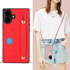 【新品】 Cavor iPhone16 スマホ ケース手帳型 肩掛け 首かけ 斜めがけ ショルダー ケースiPhone16 ショルダー ケース iPhone16 財布型 ケース iPhone16ケースカード収納 アイフォン16 携帯 カバー スタンド機能  1