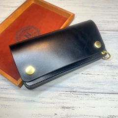 トラッカーウォレット ロング 3層】ホースバット ゴールド universal