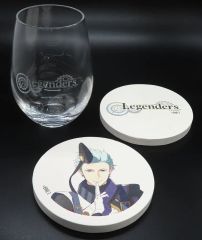 [중고] 식기 카츠노하 우비히코 로고 조각들이 글라스 & 규조토 코스터 2장 세트 [아이돌 마스터 SideM×유리 조각 공방 ONO]