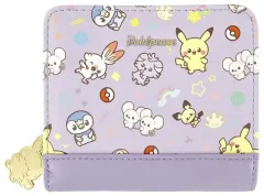 【中古】財布・パスケース 集合 ポケピース パターンイラストシリーズ ラウンド札入れ パープル 「ポケットモンスター」