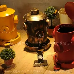 ダストボックス ゴミ箱 消火栓風 リサイクルゴミ箱 蓋付き ペダル式開閉 レッド イエロー ブロンズ アメリカン ヴィンテージ調 4-7のサムネイル