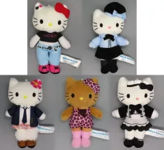 【中古】ぬいぐるみマスコット・ぬいぐるみバッジ 全5種セット ハローキティ マスコット あしながVer.(EX) 「サンリオキャラクターズ」