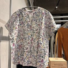 シャワーパーティー リバティプリントブラウス シャツ 七分袖 前ボタン 