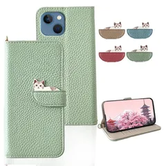 【新品】 【Voqmhg】 対応 iPhone 13 ケース 手帳型/iPhone 14 ケース 手帳型 スタイリッシュで実用的 iphone13 携帯カバー 快適な手触り 財布型 いphone14 手帳型ケース 携帯カバー 簡約美しい かわいい猫 iPh 0