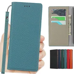 【新品】 Cavor 手帳型ケース用の iphone XS/iphone X 本革 ケース カード収納 カバーPUカバー iphone X 手帳型ケース 財布型 ライチ紋真皮 手作り 付きの専属ストラップ同梱なので タンド機能 多機能 落下保護 【マネーブルー
