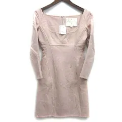 ディースクエアード DSQUARED2 Little Nude Dress ウール ストレッチ タイト ドレス ミニ ワンピース 七分袖 ピンクベージュ 38のサムネイル