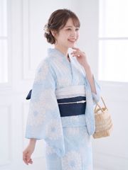 嵐山よしむら 浴衣 単品 イエロー ブルー 菊柄 - メルカリ