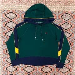 トミーヒルフィガー スポーツ ダークグリーン フード付きTシャツ レディース Mサイズ