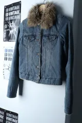 W(S) Abercrombie アバクロンビー ジップアップ ウィンドブレーカー アウター ジャケット 小さな汚れあり デニム -17523のサムネイル