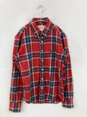 Abercrombie & Fitch アバクロンビーアンドフィッチ シャツ/ブラウス S レッド コットン チェック柄 ワンポイント ミドル丈 長袖 ボタンダウン