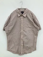 GAP ギャップ シャツ/ブラウス XL オレンジ チェック柄 半袖 ミドル丈 レギュラーカラー