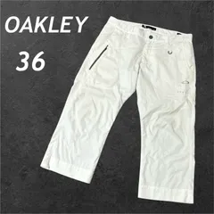 OAKLEY オークリー メンズ ゴルフハーフパンツ 36 クロップド 7分丈 刺繍ロゴ スポーツ 春 夏 ホワイト系 (D0028)★