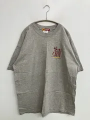 10dEeP Tシャツ/カットソー XL グレー 前面プリント バックプリント ミドル丈 半袖 クルーネック(丸首)