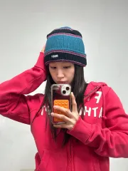 OBEY 刺繍ロゴ ストライプ ビーニーのサムネイル
