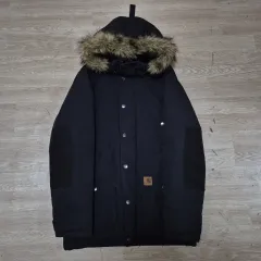 Carhartt カーハート ファー フード パーカ マウンテンパーカー ダウンジャケット ロング丈 S(90)