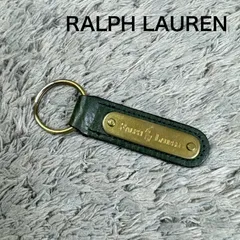 RALPH LAUREN ラルフローレン キーリング キーホルダー チャーム レザー ゴールドプレートロゴ ユニセックス