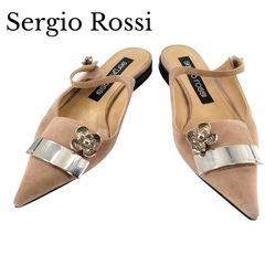 Sergio Rossi サテン ビジュー ミュール - メルカリ