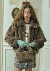 グローブストア DOVE FUR COAT (BROWN) ブラウン ファー ジャケットのサムネイル
