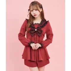 シークレットハニー ヘイス セーラーカラー セットアップ ワイン レッド
