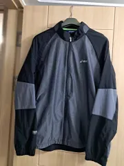 asics アシックス ブラック/グレー ウィンドブレーカー ジャケット